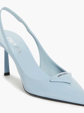 Prada Light Blue Modellerie Pointed Toe Slingback Pump Shoes